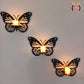 Butterfly Wall Shelves Set of 3 Black MDF Decorative Lighting