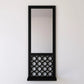 Set of 3 Wooden Mirror Wall Shelves Black