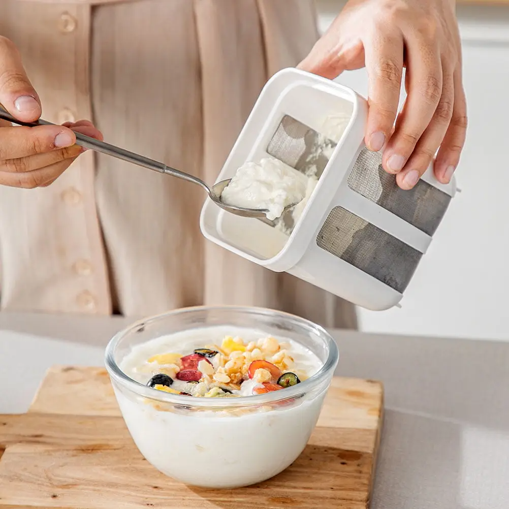 Multi-Purpose 1100ML Greek Yogurt Maker | Hung Curd Strainer Box with Fine Mesh Filter | Yogurt Cheese Maker | Premium Food Grade Container | BPA Free Yogurt Filter Loved by 5+